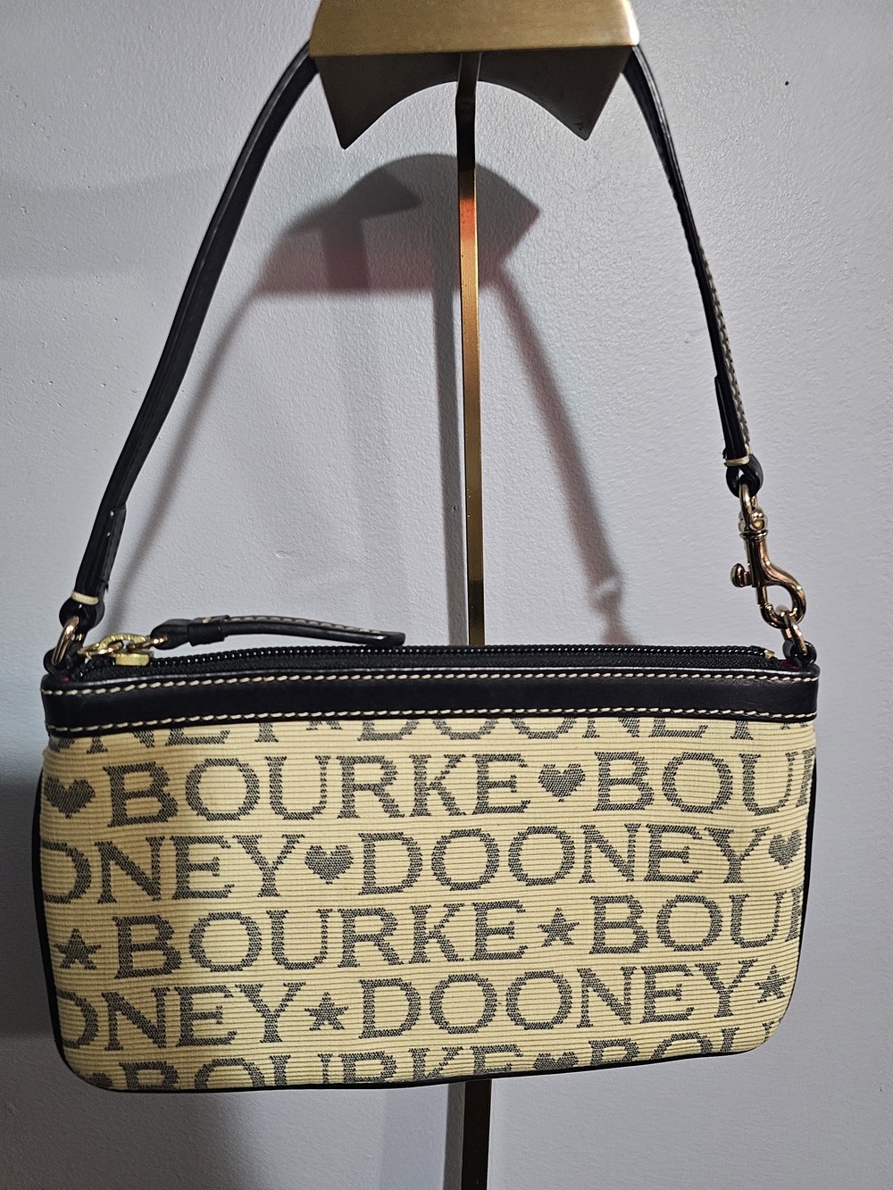 Dooney & Bourke Beige Logo Canvas Wristlet - Picture 2 of 5
